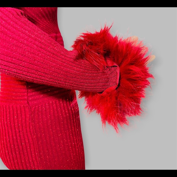 Hot New Trendy Basic Dark Red Stretchy Women Sweater Dress size L - Picture 5 of 7